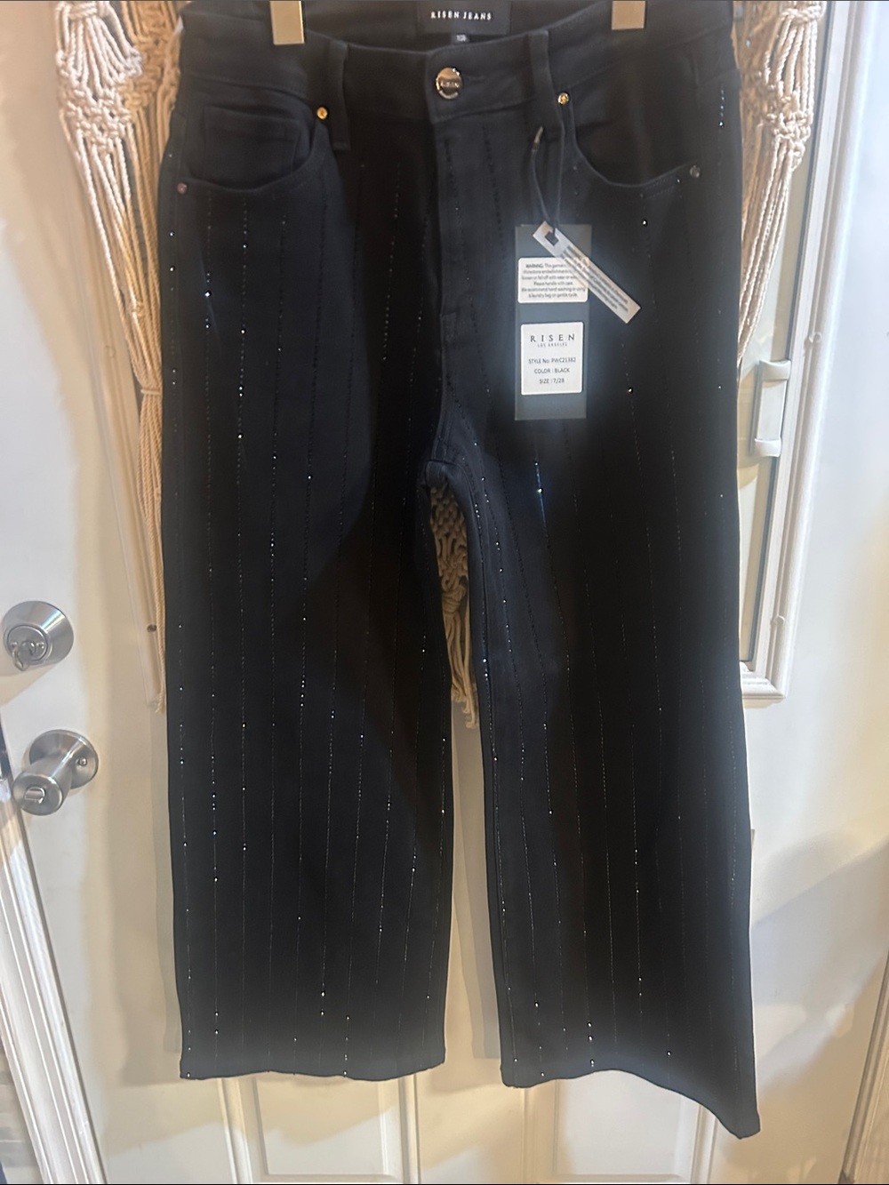 Risen wide-leg Subtle Sparkle Pinstripes